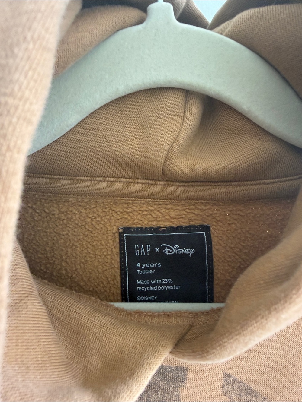 GAP Toddler Brown Hoodie with Mickey Mouse Graphic - Picture 3 of 4
